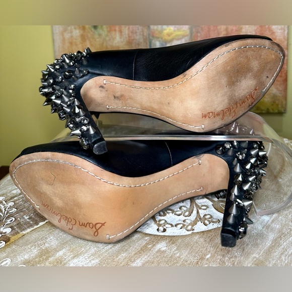 EUC SAM EDELMAN “Lorissa” Rockstar Glam Pumps in Black Leather Size 9.5 Intact!! - Picture 13 of 16